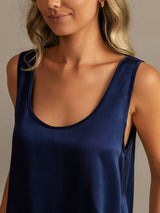 [Dark Blue] SilkSilky  Sleeveless Women's Pajamas 004