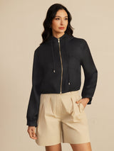 [Black] SilkSilky  Long Sleeve Hooded Women's Outerwear 005