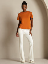 [Orange] SilkSilky  Short Sleeve Women's T-Shirt 007