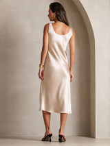 [Beige] SilkSilky  Sleeveless Dress 002