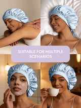 [Light Blue] SilkSilky  Pure Silk Sleep Cap 006