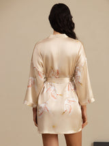 [Champagne] SilkSilky  3/4 Sleeve Women's Robe 002