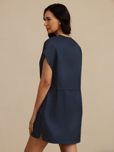 [Dark Blue] SilkSilky  Cap Sleeve Dress 002