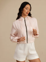 [Pink] SilkSilky  Long Sleeve Hooded Women's Outerwear 004