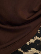 [Coffee] SilkSilky  Short Sleeve V Neck Women's T-Shirt 005