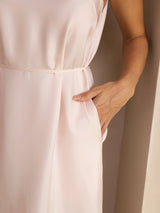 [Light Pink] SilkSilky  Sleeveless Crew Neck Dress 005
