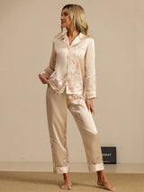 [Champagne] SilkSilky  Long Sleeve Lapel Collar Women's Pajamas 007