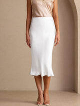 [White] SilkSilky  Skirt 001