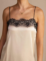 [Brown Rice] SilkSilky  Spaghetti Strap Square Neck Dress 003