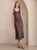 [Coffee] SilkSilky  Sleeveless Dress 001