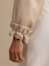 [Tan] SilkSilky  Long Sleeve Hooded Women's Outerwear 006