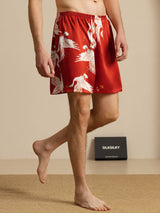 [Wine] SilkSilky  Men's Sleep Shorts 004