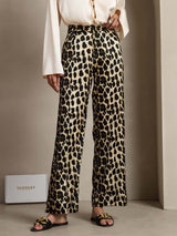 [Leopard] SilkSilky  19Momme Silk Womens Pants 001,