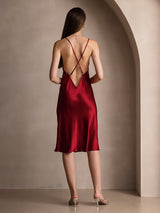 [Wine] SilkSilky  Spaghetti Strap Dress 002