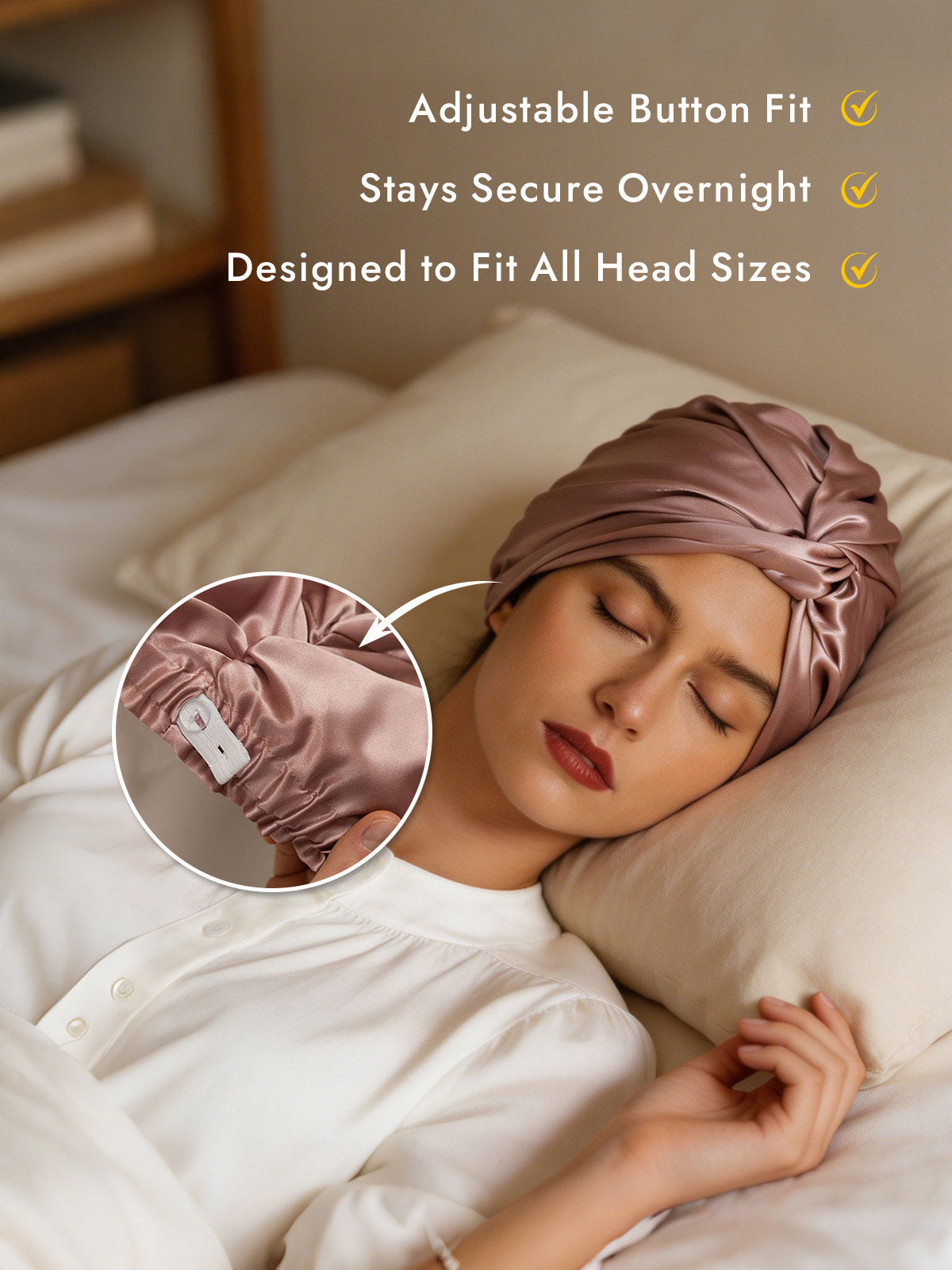 [Pale Mauve] SilkSilky  Sleep Cap 002