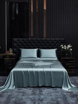 [Grayish Blue] SilkSilky  19Momme Bedding Set 001