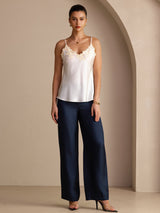[White] SilkSilky  Spaghetti Strap V Neck Camisole Top 006