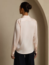 [Light Pink] SilkSilky  Long Sleeve Lapel Collar Women's Shirts 002