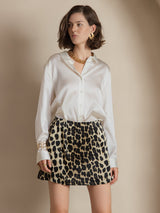 [White] SilkSilky  Long Sleeve Lapel Collar Women's Shirt 005