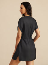 [Black] SilkSilky  Cap Sleeve Dress 002