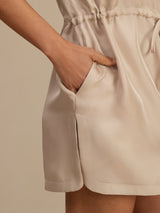 [Tan] SilkSilky  Cap Sleeve Dress 005