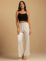 [White] SilkSilky  Women's Sleep Pants 006