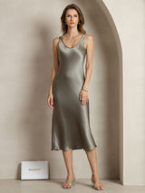 [Grayish Green] SilkSilky  Sleeveless Dress 001