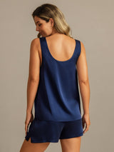 [Dark Blue] SilkSilky  Sleeveless Women's Pajamas 002