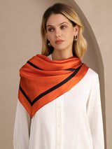 [Orange Square] SilkSilky Scarf 004