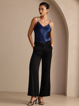 [Dark Blue] SilkSilky  Spaghetti Strap V Neck Camisole Top 006