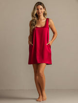 [Wine] SilkSilky  Sleeveless Nightgown 003