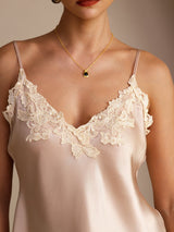 [Pink] SilkSilky  Spaghetti Strap V Neck Camisole Top 004
