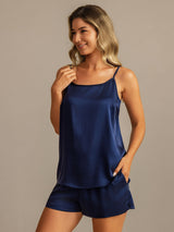 [Dark Blue] SilkSilky  Spaghetti Strap Camisole Set 007