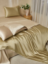 [Beige+Khaki] SilkSilky  22Momme Bedding Set 001
