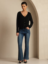 [Black] SilkSilky Long Sleeve Women's Cardigan 006