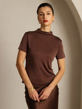 [Coffee] SilkSilky  Short Sleeve Women's T-Shirt 008