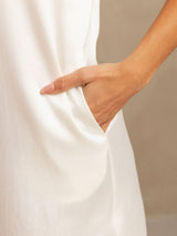 [White] SilkSilky  Sleeveless Nightgown 005