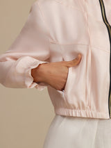 [Pink] SilkSilky  Long Sleeve Hooded Women's Outerwear 008