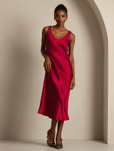 [Wine] SilkSilky  Sleeveless Dress 001