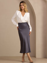 [Dark Gray] SilkSilky  Skirt 001