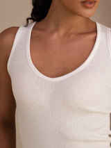 [White] SilkSilky  Sleeveless Deep V Neck Camisole Top 005