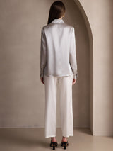[Light Gray] SilkSilky  Long Sleeve Lapel Collar Women's Shirts 002