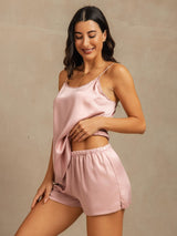 [Peach Skin] SilkSilky  Spaghetti Strap Camisole Set 003
