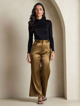 [Black] SilkSilky  Long Sleeve Turtle Neck Women's T-Shirt 007