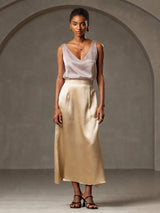 [Shadow Gray] SilkSilky  Sleeveless V Neck Camisole Top 008