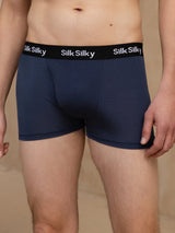 [Dark Blue] SilkSilky 100% Silk Jersey Men's Underwear 003