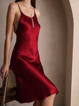 [Wine] SilkSilky  Spaghetti Strap Dress 003