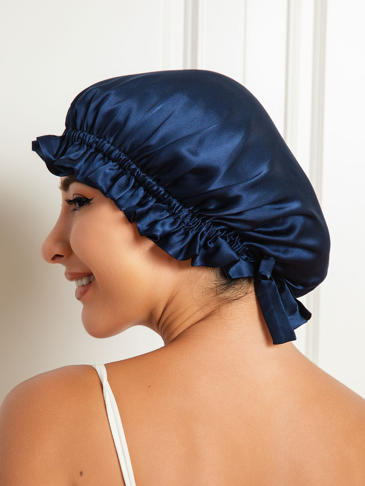 [Dark Blue] SilkSilky  Sleep Cap 001