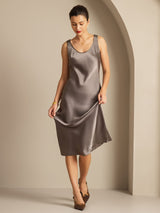 [Dark Khaki] SilkSilky  Sleeveless Dress 006