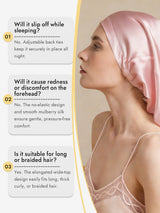 [Light Pink] SilkSilky  Pure Silk Sleep Cap 008